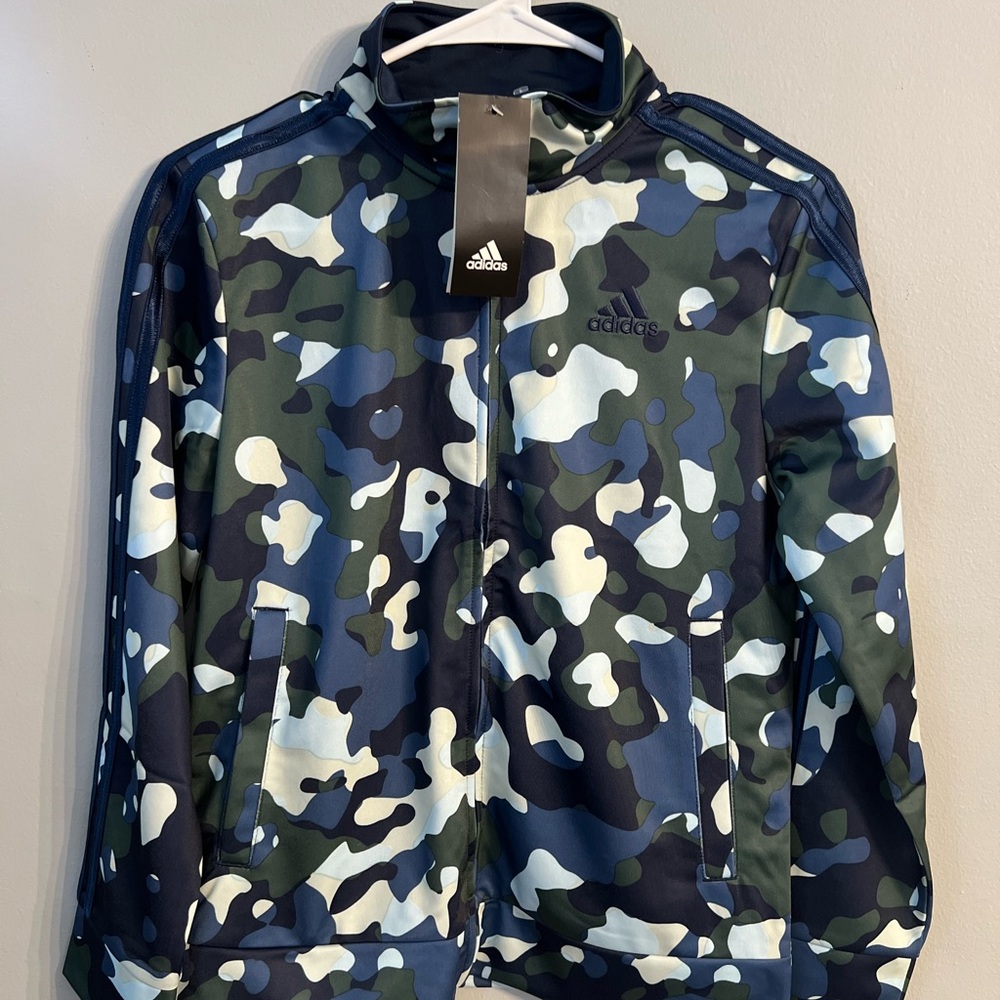 Adidas Blue and Green Camouflage Jacket